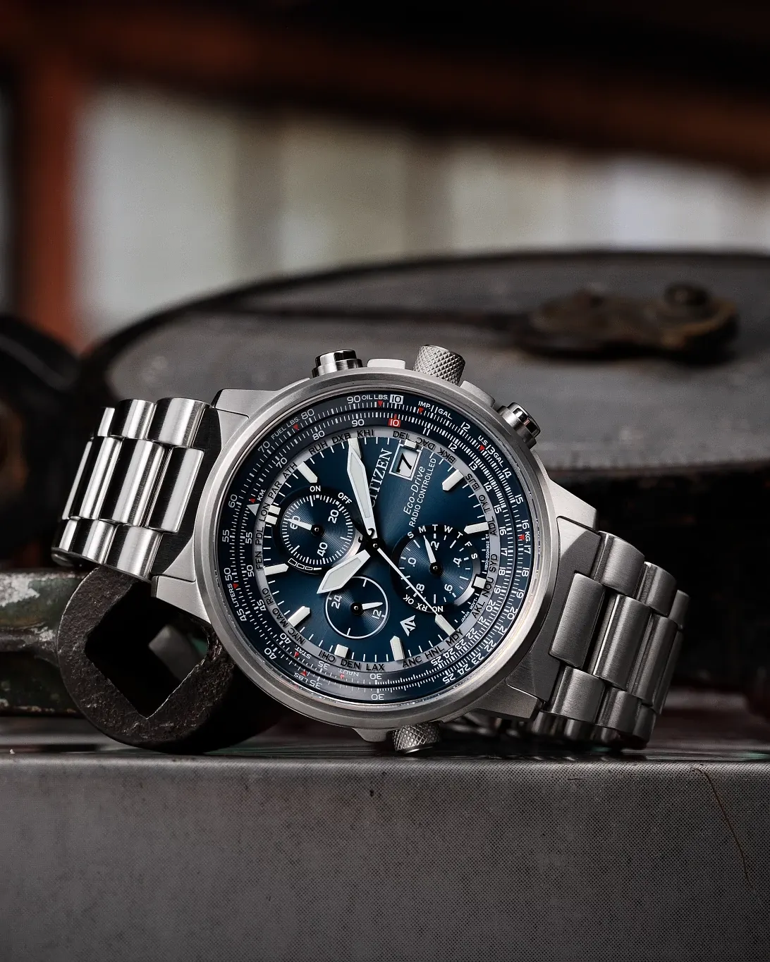 Promaster Navihawk A-T Blue Dial Stainless Steel Bracelet AT8300